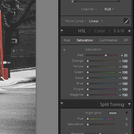 Selective Color Saturation in Lightroom